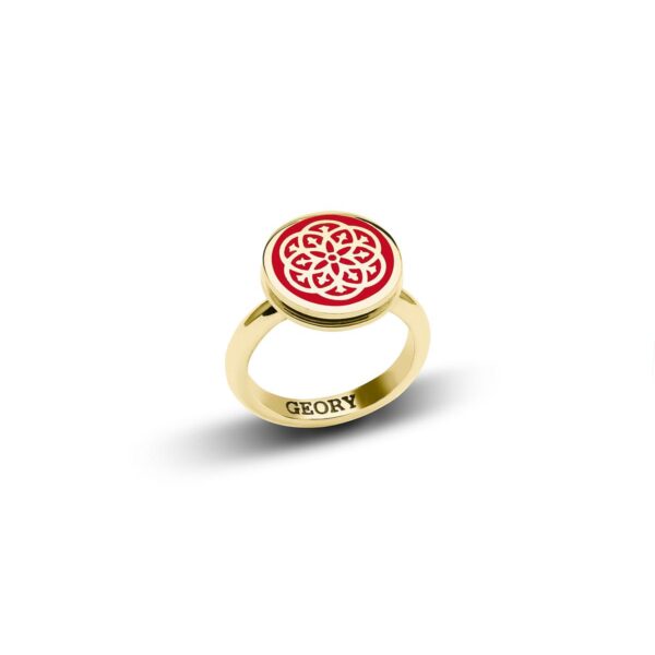 Кольцо Stamp red gold