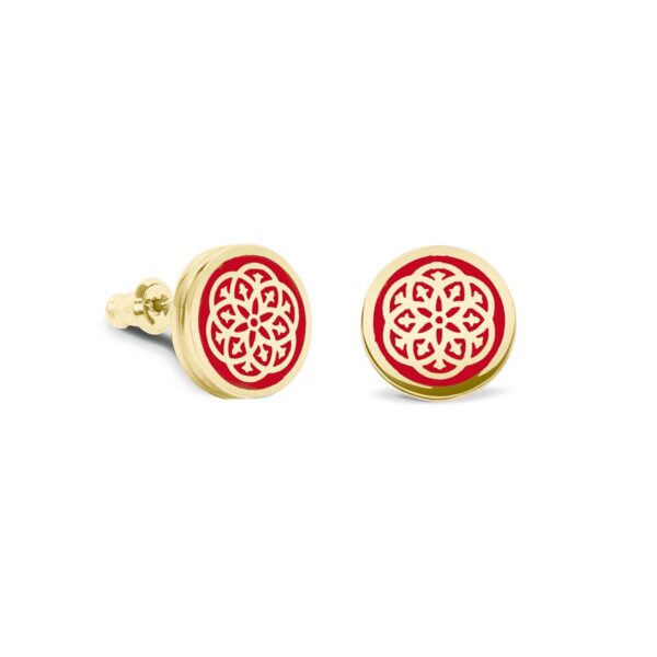 Серьги-пусеты Stamp red gold