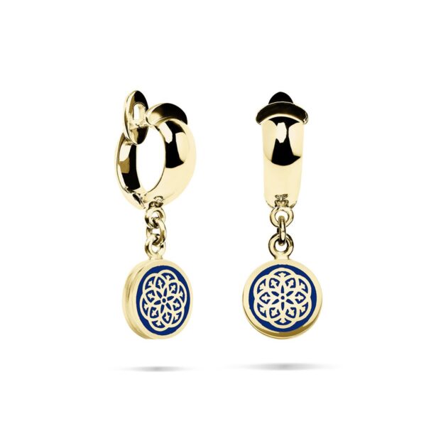 Серьги Stamp blue gold