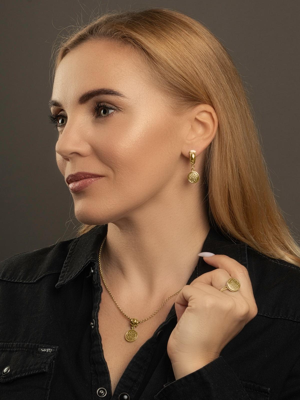 Серьги Stamp gold — фото 3