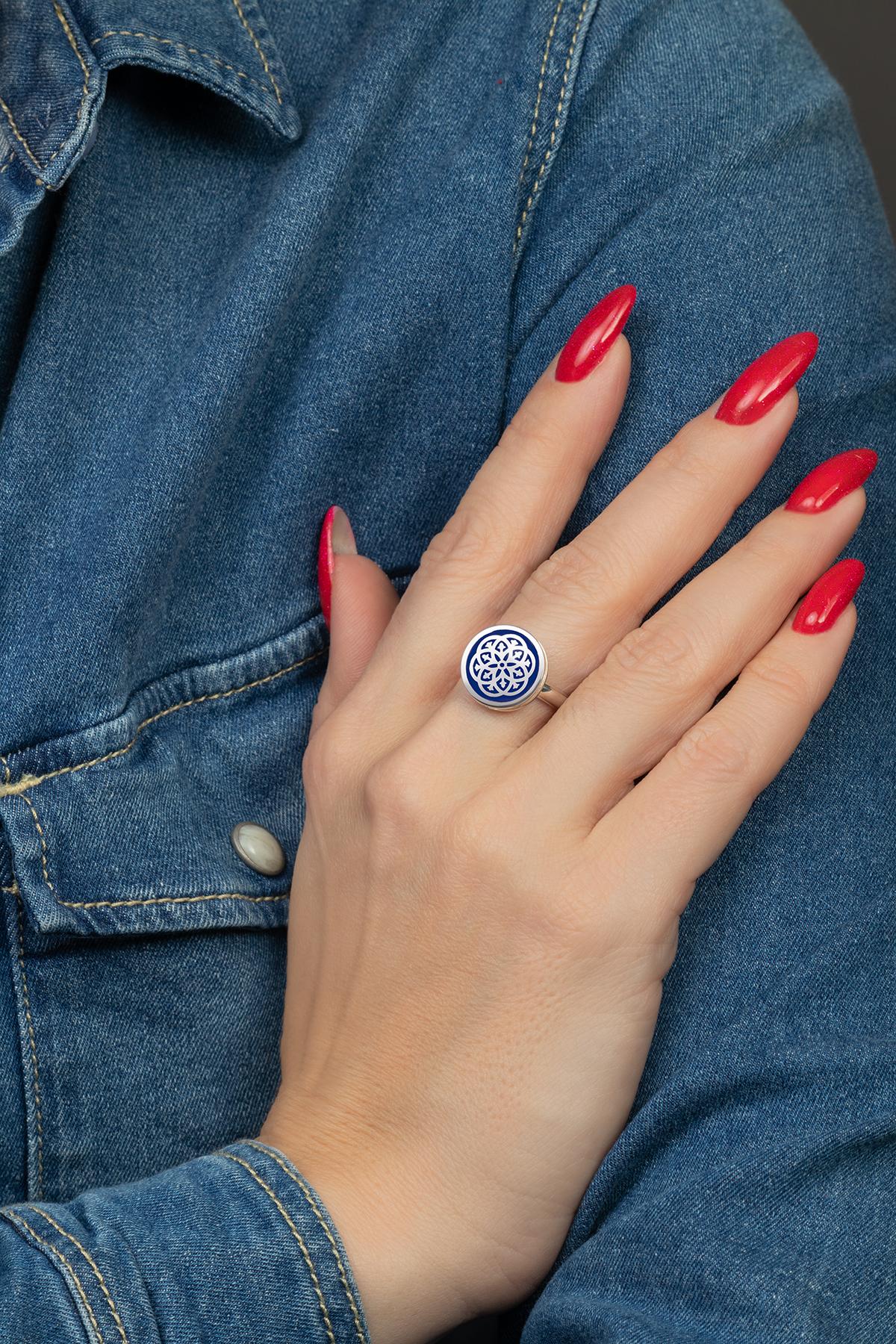 Кольцо Stamp blue — фото 2